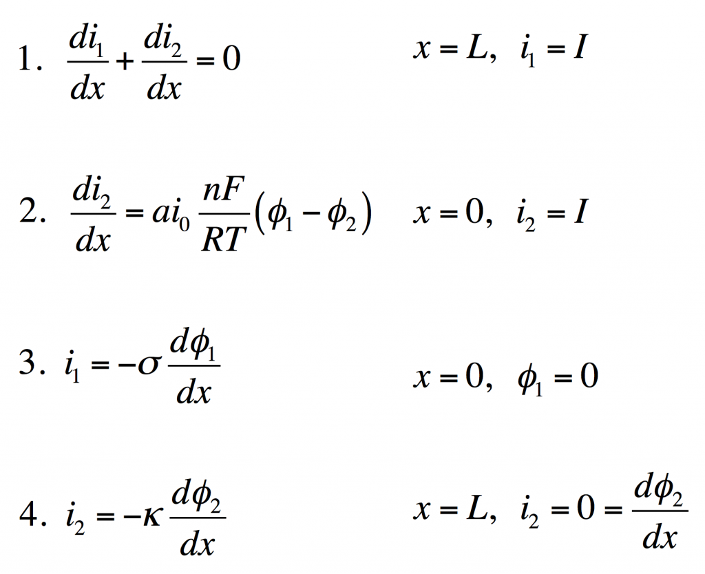 porous electrode equations